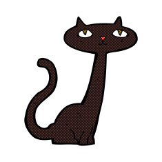 comic cartoon black cat N2