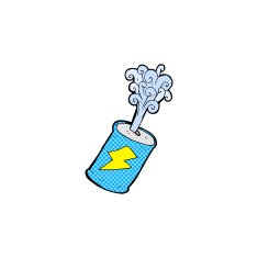 comic cartoon fizzing soda can N5