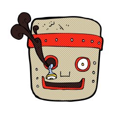 comic cartoon robot head N11
