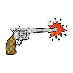 comic cartoon firing gun