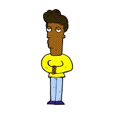 comic cartoon jaded man N4