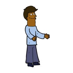 comic cartoon man shrugging shoulders N7