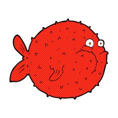 comic cartoon puffer fish N2