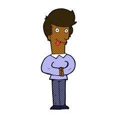 comic cartoon man sticking out tongue N6