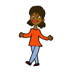 comic cartoon woman with no worries N7