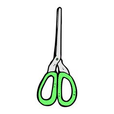 comic cartoon scissors N7