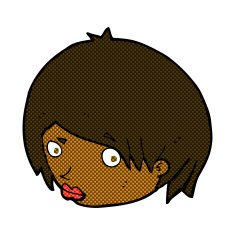 comic cartoon female face with raised eyebrow N2