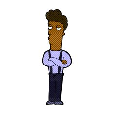 comic cartoon unimpressed man N2