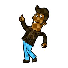 comic cartoon man giving thumbs up sign N3