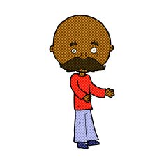 comic cartoon man with mustache N15