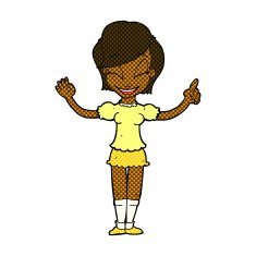 comic cartoon pretty girl with idea N4