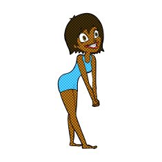 comic cartoon excited woman N24