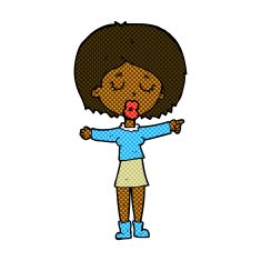comic cartoon pointing woman N5