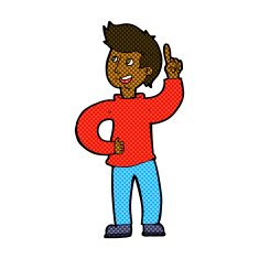 comic cartoon man with idea N19