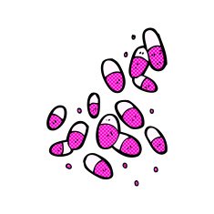 comic cartoon medical pills N4