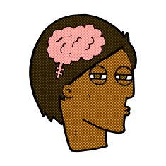 comic cartoon man thinking carefully N2