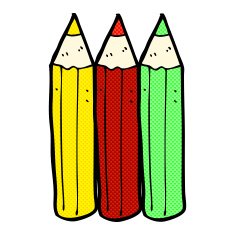 comic cartoon coloring pencils