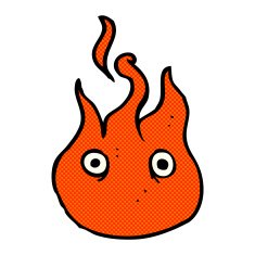 comic cartoon flame symbol N2
