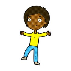 comic cartoon excited boy N20