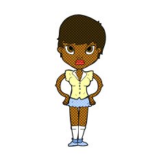 comic cartoon annoyed girl N4