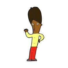 comic cartoon man waving N5