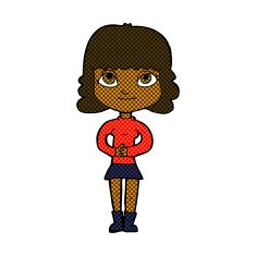 comic cartoon happy woman N40