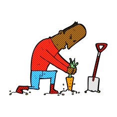 comic cartoon gardener