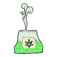 comic cartoon bag of weed N2