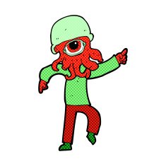 comic cartoon alien man dancing N2