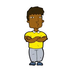 comic cartoon man with crossed arms N5