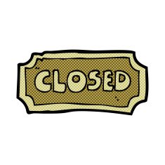comic cartoon closed sign