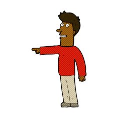 comic cartoon man pointing N33