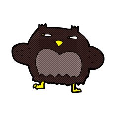 comic cartoon suspicious owl N2