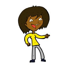 comic cartoon woman laughing and pointing N2
