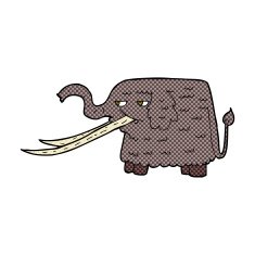 comic cartoon woolly mammoth N2