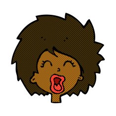 comic cartoon woman screaming N2