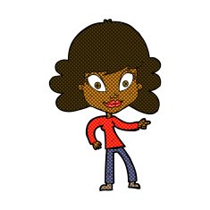 comic cartoon woman pointing N41
