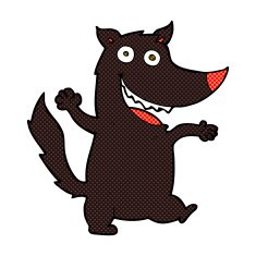 comic cartoon happy wolf N4
