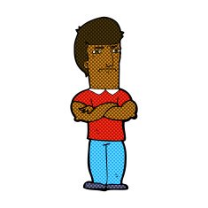 comic cartoon annoyed man with folded arms N2