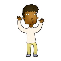 comic cartoon anxious man N2
