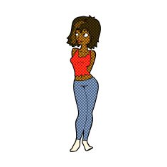 comic cartoon attractive girl N3