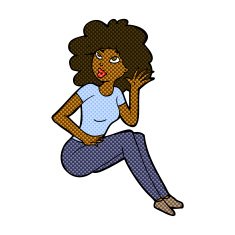 comic cartoon woman listening N2