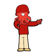comic cartoon alien monster man N3