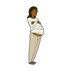 comic cartoon pregnant woman N3