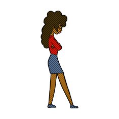 comic cartoon annoyed woman N34