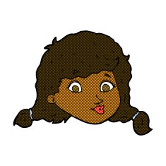 comic cartoon pretty female face N14