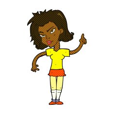 comic cartoon woman with idea N48