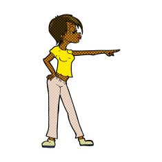 comic cartoon woman pointing N42
