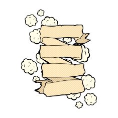 comic cartoon heraldic scroll banner N2