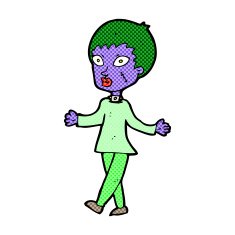 comic cartoon halloween zombie woman N2